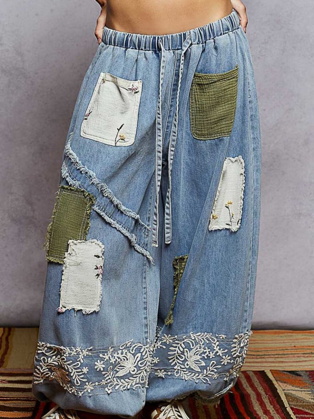 POL beautifully crafted jogger pants designed in gauze for a lightweight, breath